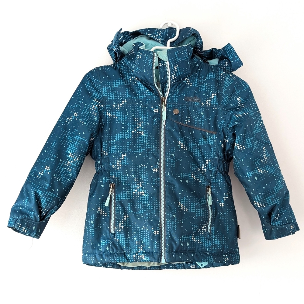 XMTN Girl's Teal Patterned Warm Winter Jacket ~ Size 6